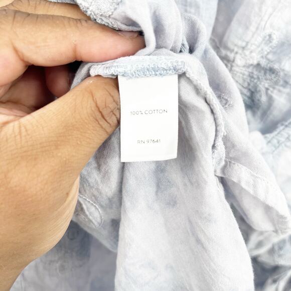 J. Jill Pure Jill Womens 100% Cotton Boho Tie Dye Embroidered Blouse Size‎ 2X - Picture 5 of 8